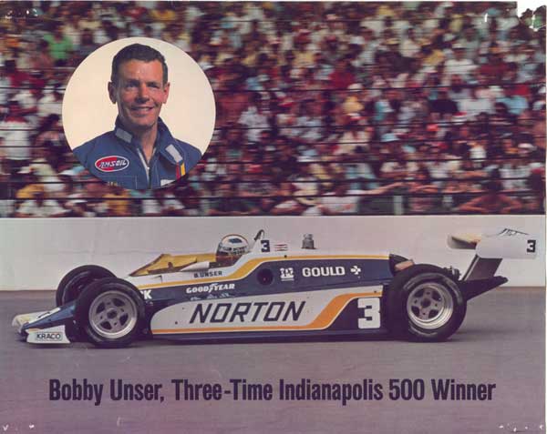 Bobby Unser Amsoil Racing Three-Time Indianapolis 500 Winner